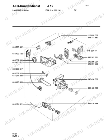 Взрыв-схема стиральной машины Aeg LAV62600-W DK - Схема узла Electrical equipment