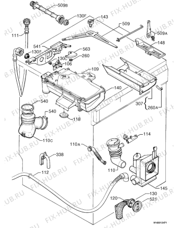 Взрыв-схема стиральной машины Zanussi Electrolux W1042W - Схема узла Hydraulic System 272