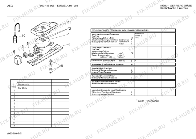 Схема №2 KU5AEL4 с изображением Плата для холодильника Bosch 00297077