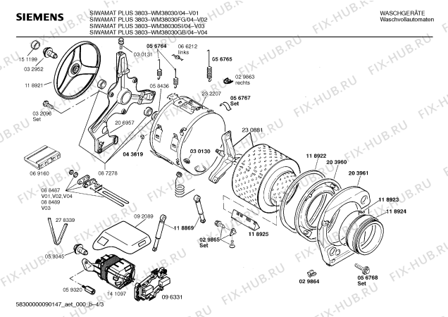 Схема №1 WM38630 SIWAMAT PLUS 3863 с изображением Крышка для стиральной машины Siemens 00069381