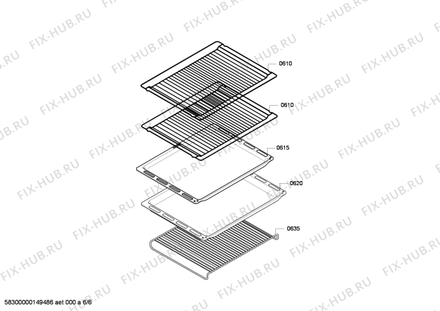 Взрыв-схема плиты (духовки) Siemens HB63AA550B - Схема узла 06