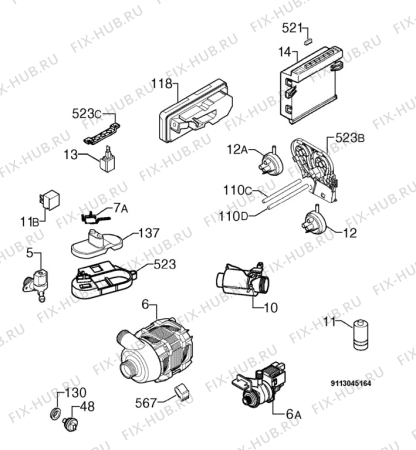 Взрыв-схема посудомоечной машины Zanussi ZDT420 - Схема узла Electrical equipment 268