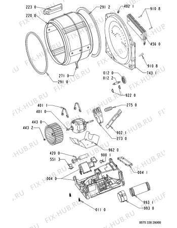 Схема №1 AWZ 3306 с изображением Обшивка для сушильной машины Whirlpool 481245216871