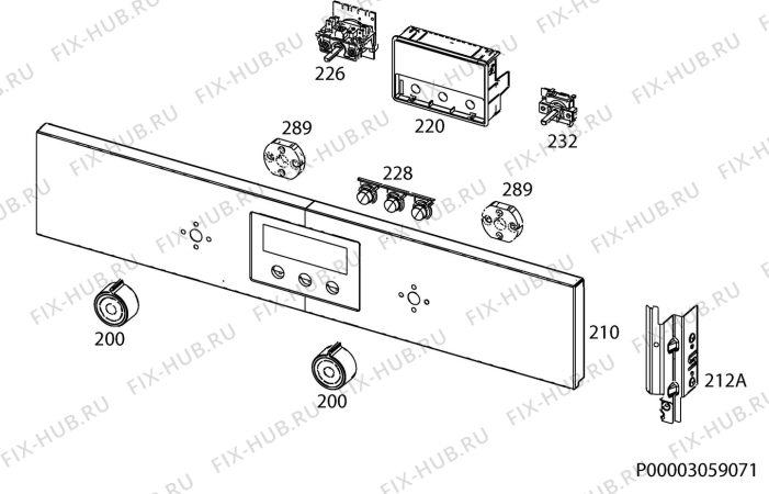 Взрыв-схема плиты (духовки) Ikea OV12 002-451-68 - Схема узла Command panel 037