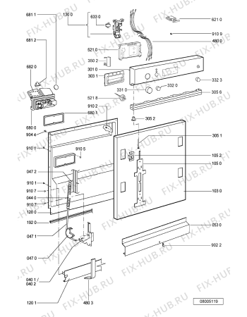 Взрыв-схема посудомоечной машины Bauknecht GSIS 6321/1 IN - Схема узла