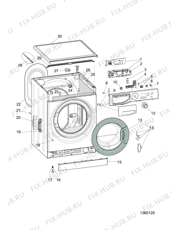Схема №3 RSF723SIT1 (F103427) с изображением Пластина для стиралки Indesit C00537024