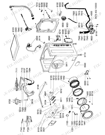 Схема №1 AWZ 614 D BAL с изображением Обшивка для стиралки Whirlpool 480113100122