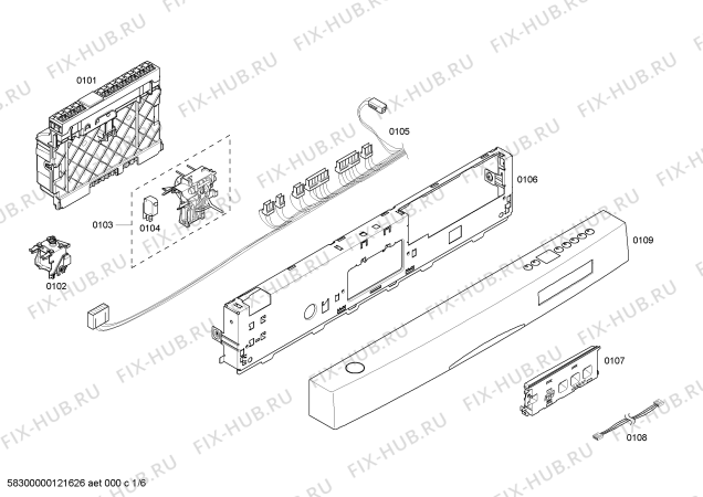 Схема №4 SHX56C06UC Bosch с изображением Кабель для посудомоечной машины Bosch 00646397