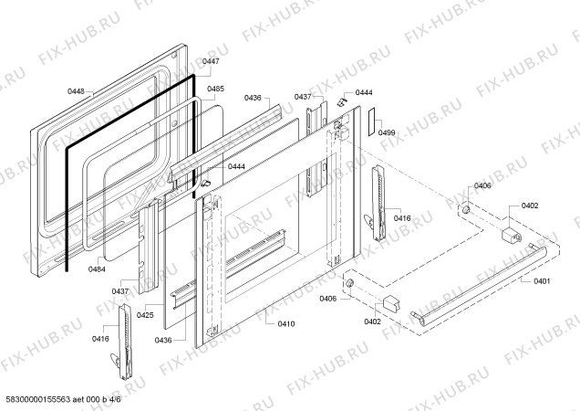 Взрыв-схема плиты (духовки) Bosch HEA63B251 - Схема узла 04