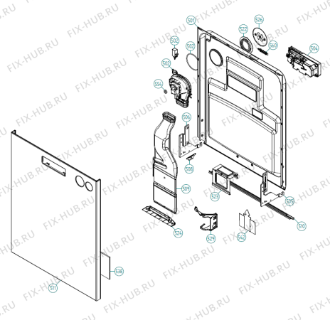 Взрыв-схема посудомоечной машины Asko D5415 SOF DK   -Stainless (410189, DW90.1) - Схема узла 05