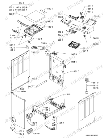 Схема №2 EV 1260 с изображением Декоративная панель для стиралки Whirlpool 481010395539