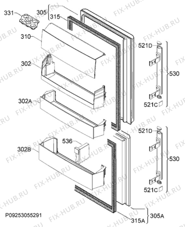 Взрыв-схема холодильника Electrolux EN3851ACX - Схема узла Door 003