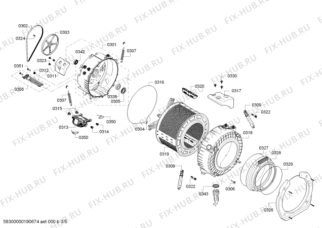 Взрыв-схема стиральной машины Bosch WKD28541GB - Схема узла 03