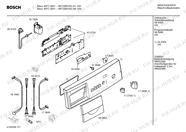 Схема №3 WFO2831NL Maxx WFO 2831 с изображением Панель управления для стиральной машины Bosch 00434354