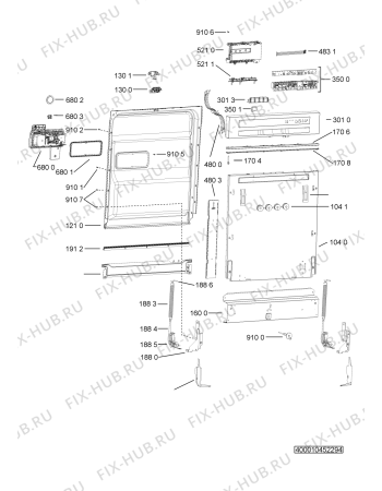 Схема №3 ADG 9440 NB с изображением Обшивка для электропосудомоечной машины Whirlpool 481072666991