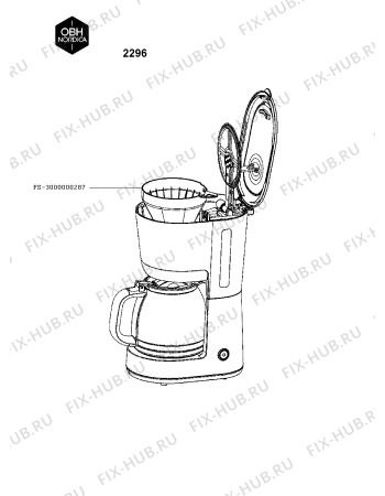 Схема №1 2296 с изображением Держатель фильтра для кофеварки (кофемашины) Seb FS-3000000287