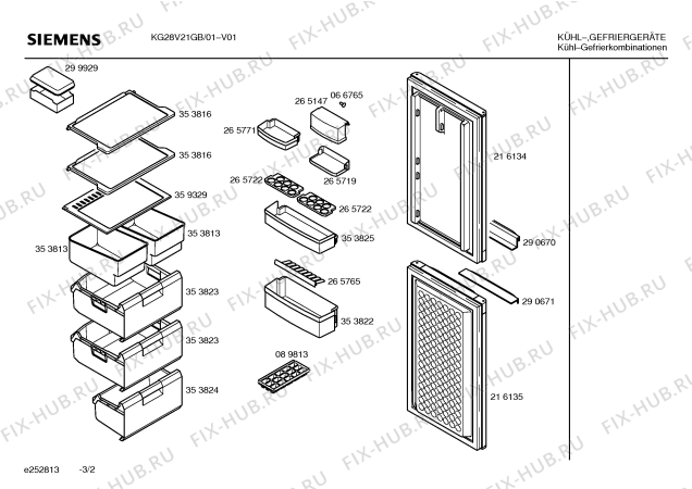 Взрыв-схема холодильника Siemens KG28V21GB - Схема узла 02