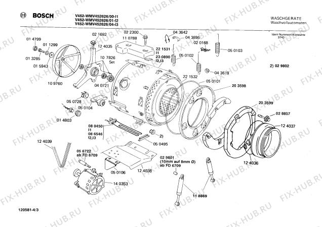 Взрыв-схема стиральной машины Bosch WMV452626 V4526 - Схема узла 03