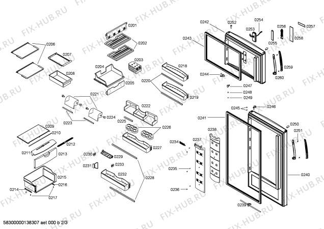 Взрыв-схема холодильника Bosch KSU407626H - Схема узла 02