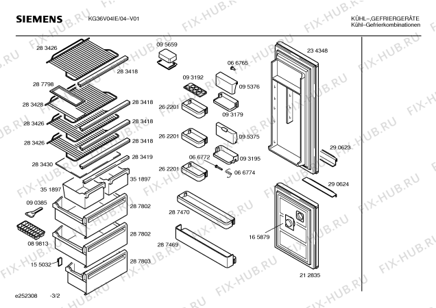 Схема №2 KG31V04GB с изображением Инструкция по эксплуатации для холодильной камеры Siemens 00521433