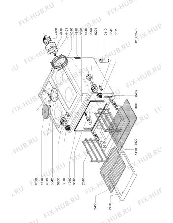 Схема №1 AGB 585/WP с изображением Кнопка для плиты (духовки) Whirlpool 483286000446