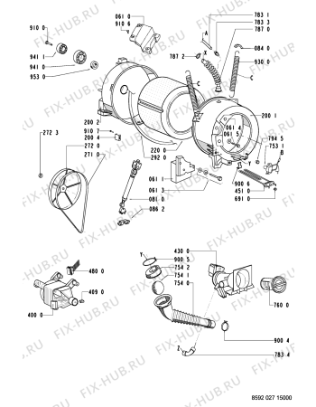 Схема №1 AWO 5963 с изображением Блок управления для стиралки Whirlpool 481245214948