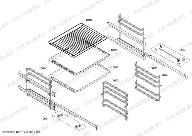 Взрыв-схема плиты (духовки) Bosch HBA63U350S - Схема узла 06