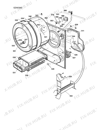 Взрыв-схема стиральной машины Ariston A46CEX (F029308) - Схема узла