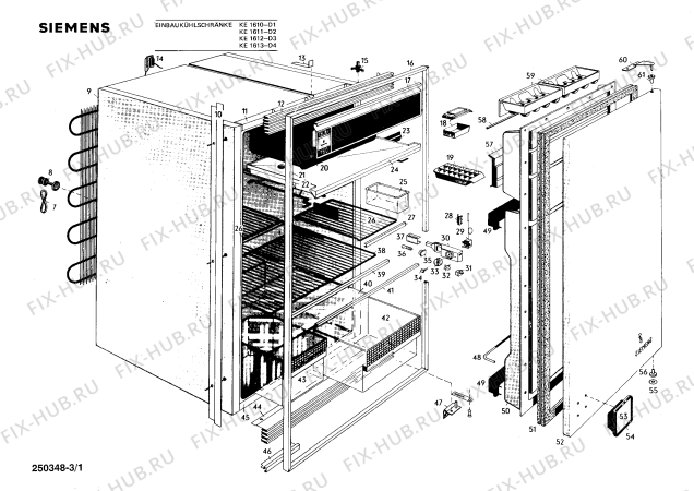 Схема №2 KT1608 с изображением Стеклянная полка для холодильной камеры Siemens 00191154