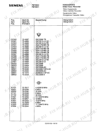 Схема №5 FM706Q1 с изображением Сервисная инструкция для видеоаппаратуры Siemens 00535438
