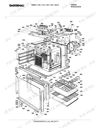 Взрыв-схема плиты (духовки) Gaggenau EE847114 - Схема узла 11