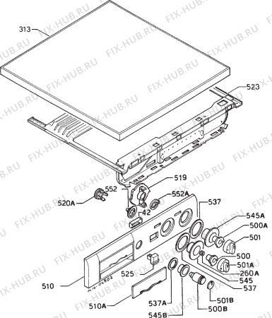 Взрыв-схема стиральной машины Zanussi WD832C - Схема узла Command panel 037