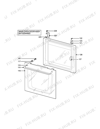 Взрыв-схема плиты (духовки) Parkinson Cowan RHG50GWN2 - Схема узла H10 Main Oven Door (large)