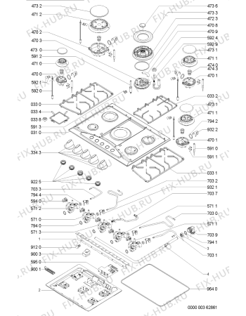 Схема №1 AKM 373/IX с изображением Краник для плиты (духовки) Whirlpool 481231028121