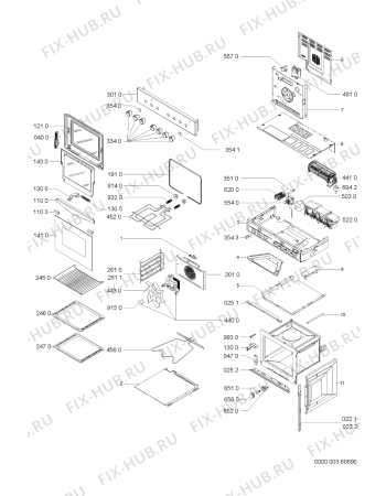 Схема №1 OBU 256 W 000 270 71 с изображением Панель для духового шкафа Whirlpool 481245319793