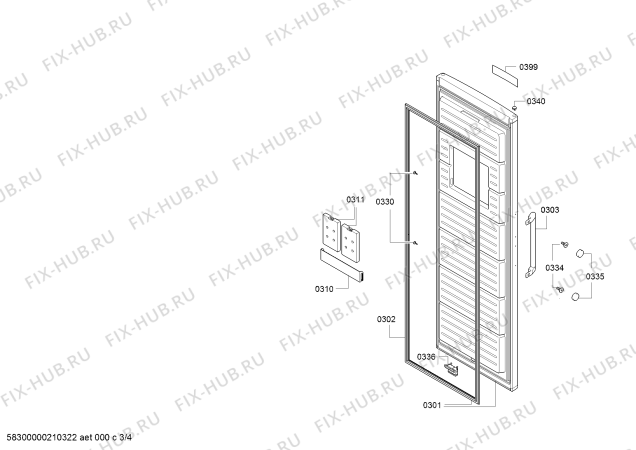 Взрыв-схема холодильника Bosch GSN33AW3P Bosch - Схема узла 03