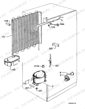 Взрыв-схема холодильника Marijnen CM2863DB - Схема узла Cooling system 017