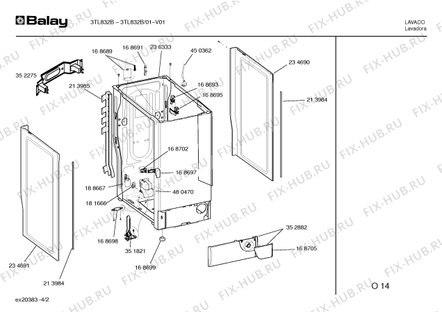 Схема №3 3TL832B TL832 с изображением Панель управления для стиралки Bosch 00366501