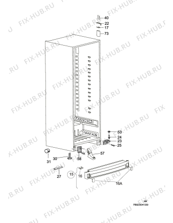 Взрыв-схема холодильника Electrolux ERF3866MOW - Схема узла C10 Cabinet