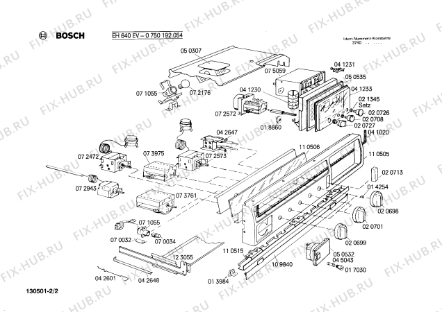 Взрыв-схема плиты (духовки) Bosch 0750192054 EH640EV - Схема узла 02