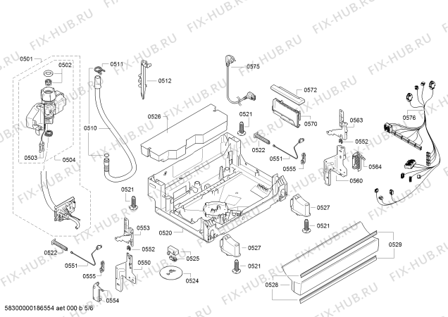 Схема №2 SN46M293SK Extraklasse made in Germany с изображением Кнопка для посудомойки Siemens 00637050