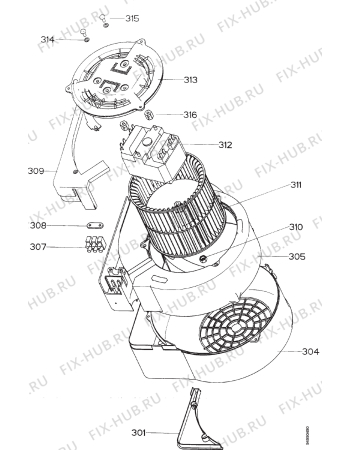 Взрыв-схема вытяжки Zanussi ZHC915W - Схема узла Section 3