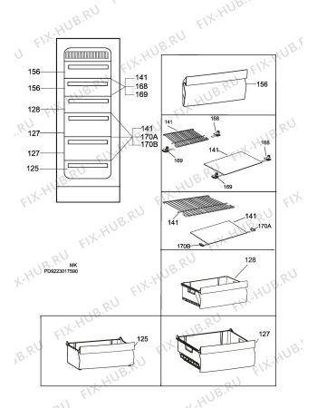 Взрыв-схема холодильника Electrolux EUF2540AOW - Схема узла C10 Interior