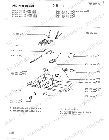 Взрыв-схема холодильника Aeg ARC2200 GSJ - Схема узла Freezer electrical equipment