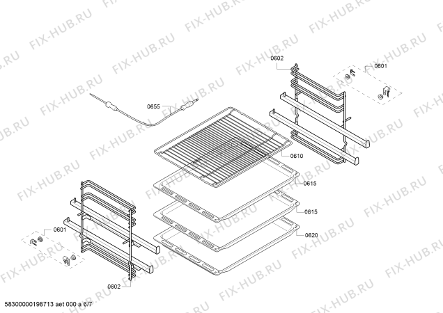 Схема №3 HCA778320U с изображением Телескопические направляющие для плиты (духовки) Bosch 00770562