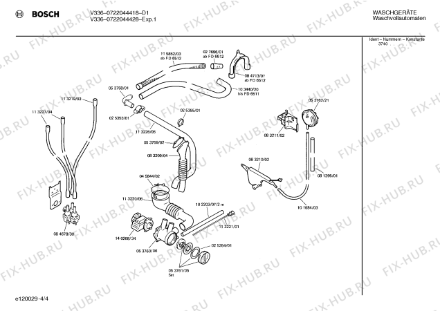 Взрыв-схема стиральной машины Bosch 0722044428 V336 - Схема узла 04