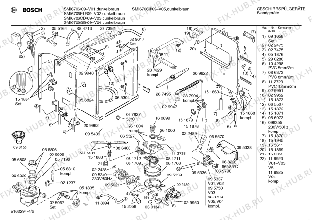 Схема №2 SMI6706EU с изображением Панель для посудомоечной машины Bosch 00288133