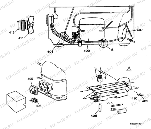 Взрыв-схема холодильника Frigidaire Internat. FCFH53BW - Схема узла Cooling system 017