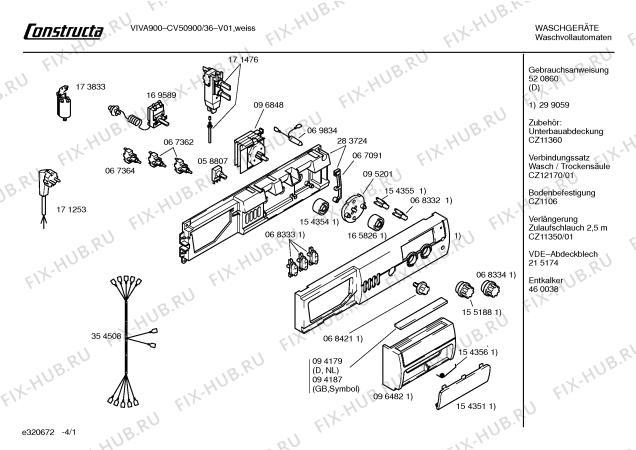 Схема №2 CV50900IL с изображением Кабель для стиралки Bosch 00354508