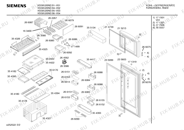 Взрыв-схема холодильника Siemens KS30U20NE - Схема узла 02